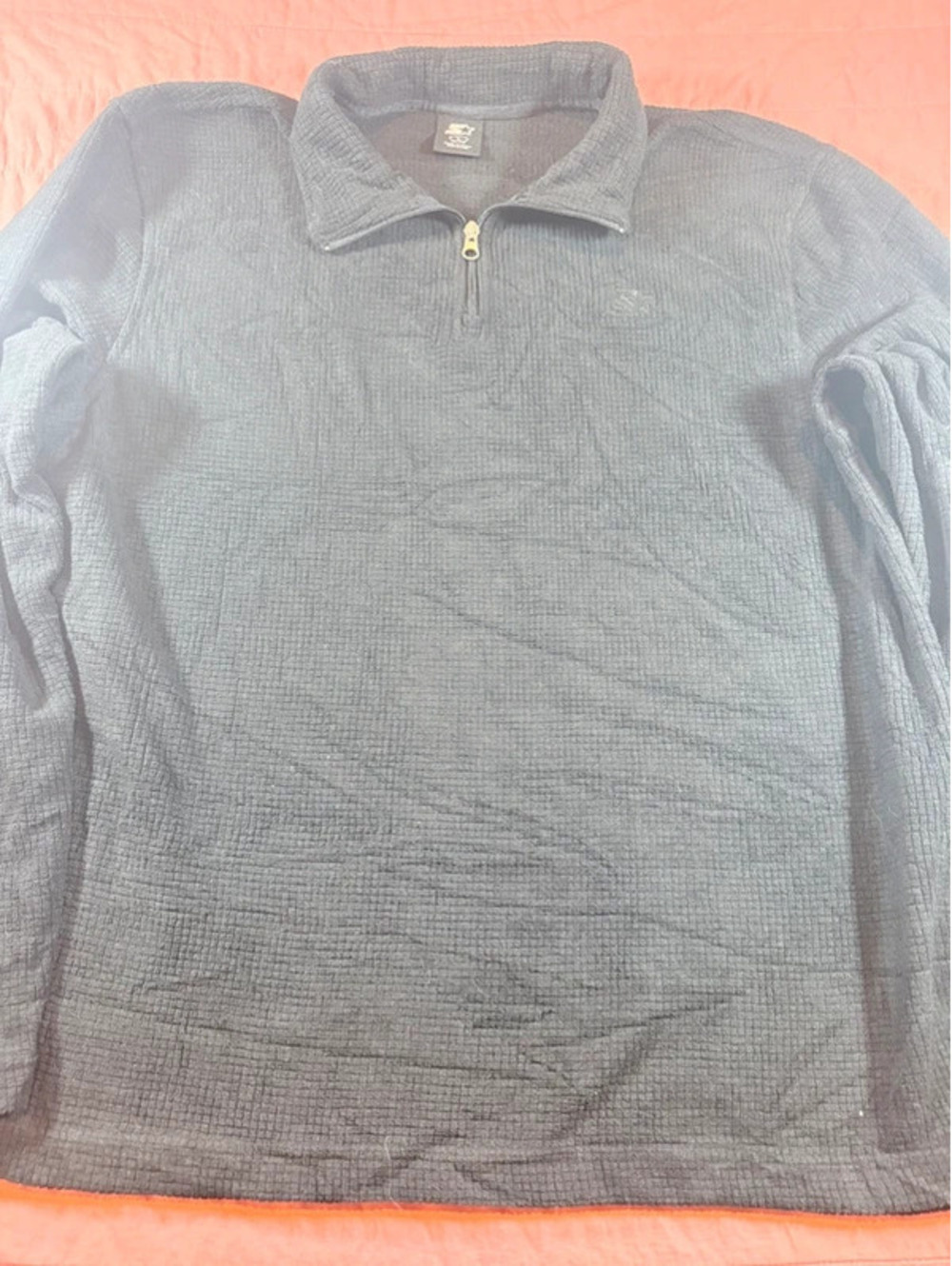 Vintage Y2K Starter Black Quarter Zip Fleece Pullover Sweater Large 1553